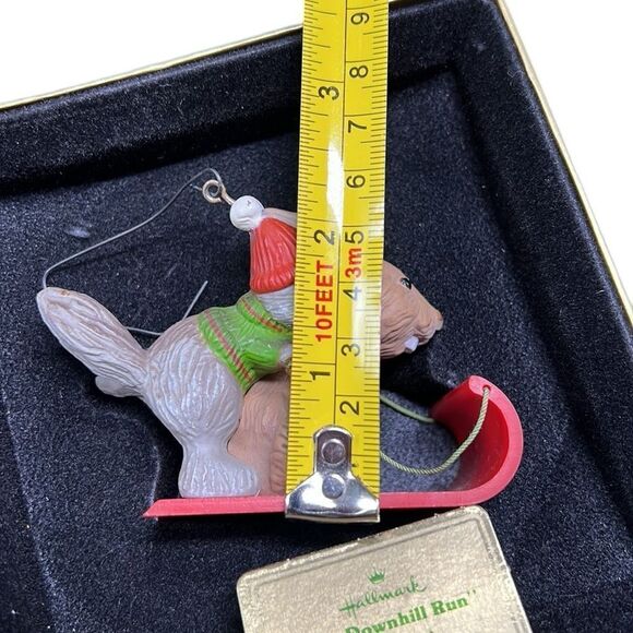 Vintage Hallmark Christmas Ornament 1979 The Downhill Run Squirrel Rabbit Sled - Picture 12 of 12